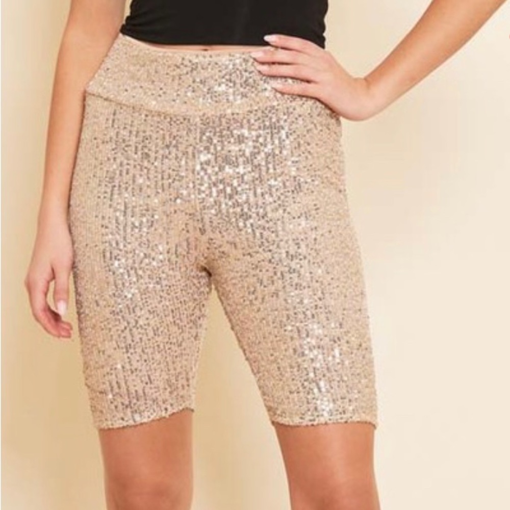 Champagne Sequins Shorts